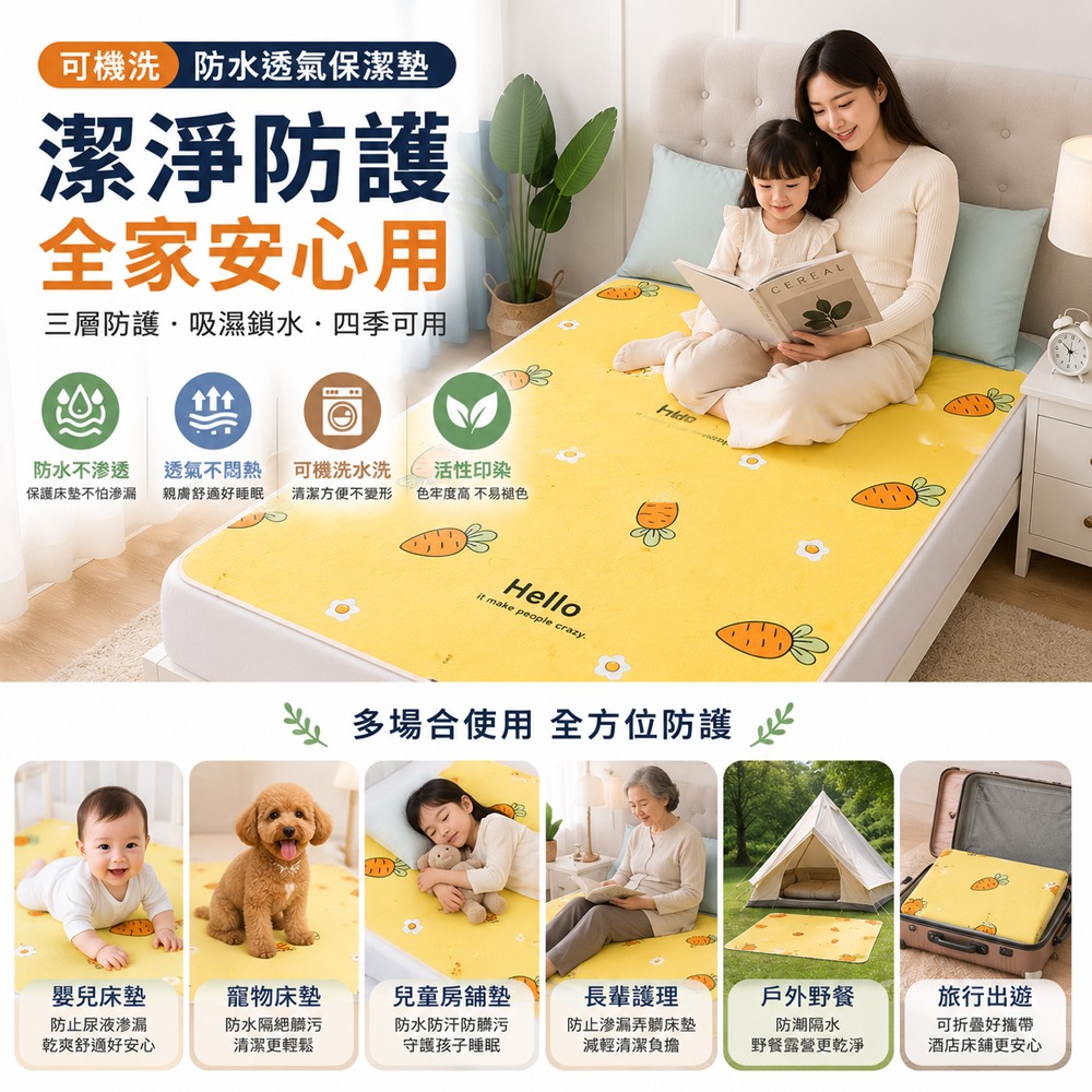 嬰兒款保潔墊 防水隔尿墊 防水尿布墊 可機洗防水透氣 保潔墊 床墊 可水洗隔尿墊 生理墊 防污-細節圖6