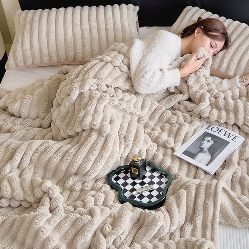 抗靜電雙面兔絨毛毯被150x200cm 9色任選 午睡蓋毯 雙人被 毛毯 空調毯 法蘭絨 沙發毯 棉被 珊瑚絨-規格圖7