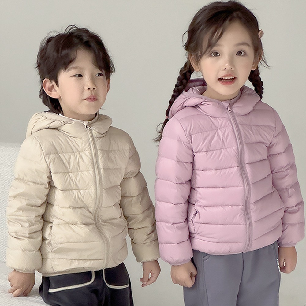 【7-ELEVEN門市團購】男女童輕量保暖連帽羽絨外套 兒童保暖外套 羽絨外套 連帽外套 白鴨絨外套-細節圖2