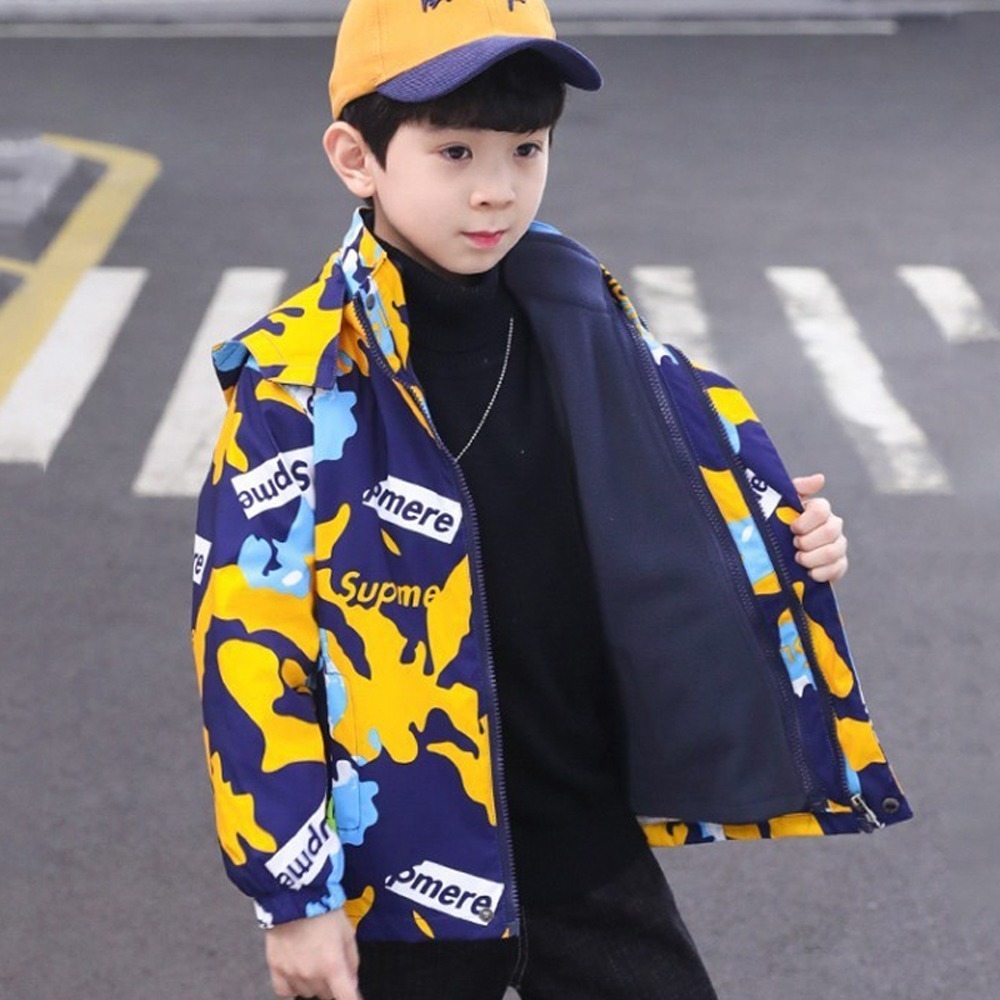 兒童防風加絨衝鋒外套 兩件式可拆卸外套 連帽外套 保暖外套 兒童外套 戶外防風外套-規格圖9