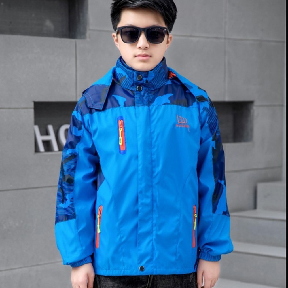 兒童防風加絨衝鋒外套 兩件式可拆卸外套 連帽外套 保暖外套 兒童外套 戶外防風外套-規格圖9