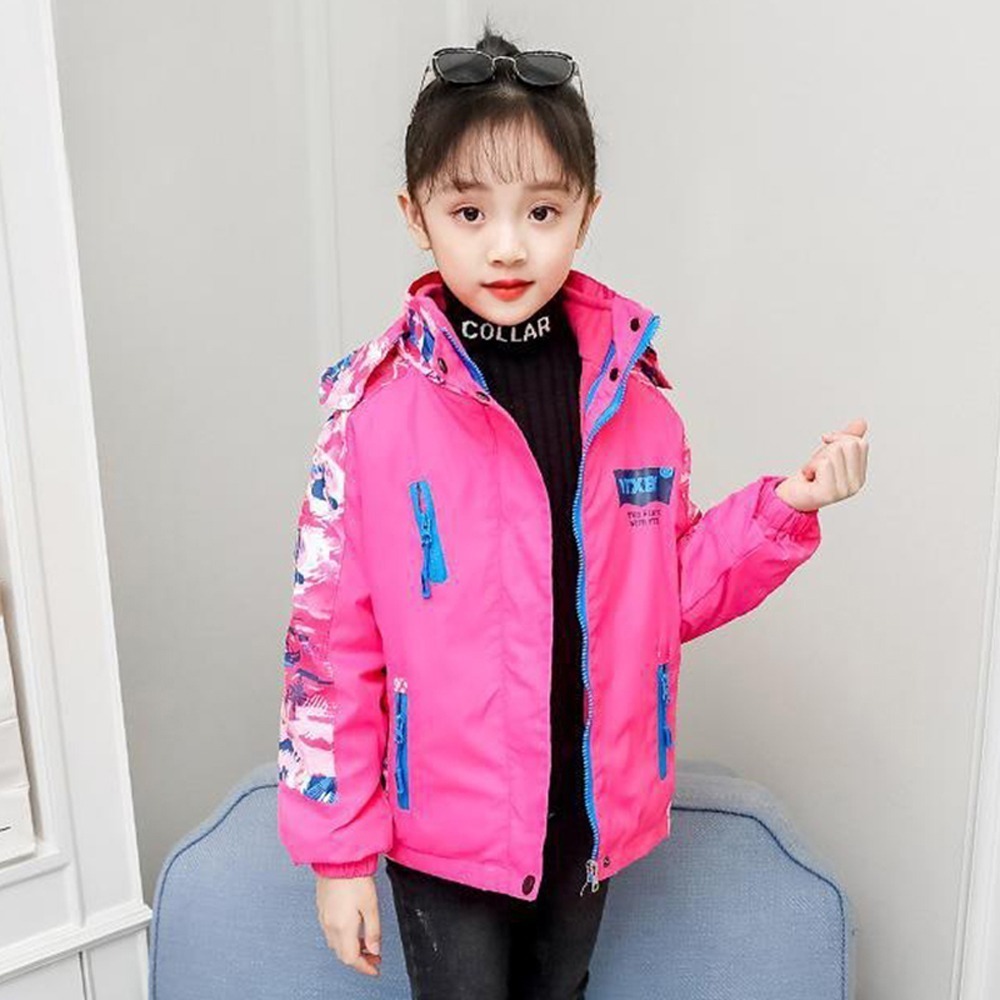 兒童防風加絨衝鋒外套 兩件式可拆卸外套 連帽外套 保暖外套 兒童外套 戶外防風外套-規格圖9