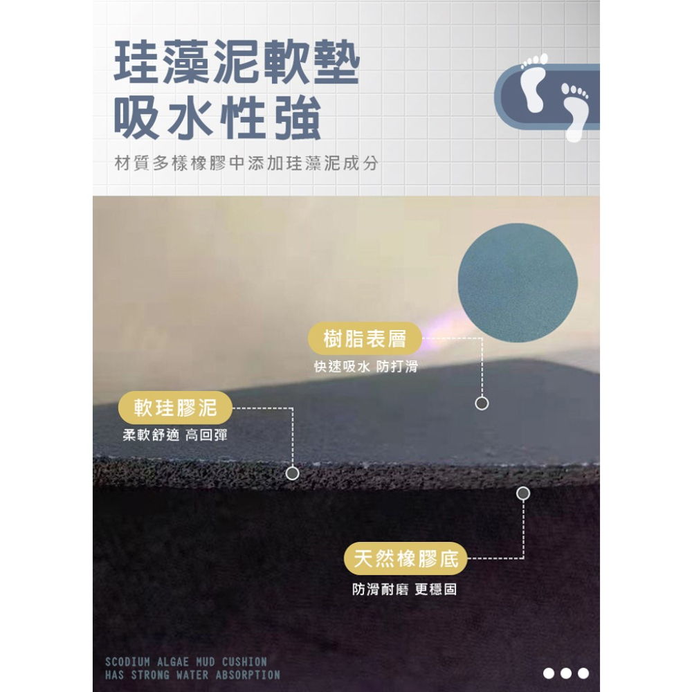 萌款 矽藻土地墊  速乾地墊 軟矽藻土地墊 珪藻土地墊 腳踏墊-細節圖3
