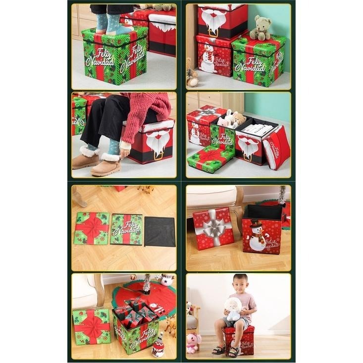 多用途摺疊收納椅 繽紛聖誕款 兒童玩具收納箱 收納椅 收納凳 收納箱 儲物箱 沙發  交換禮物-細節圖9