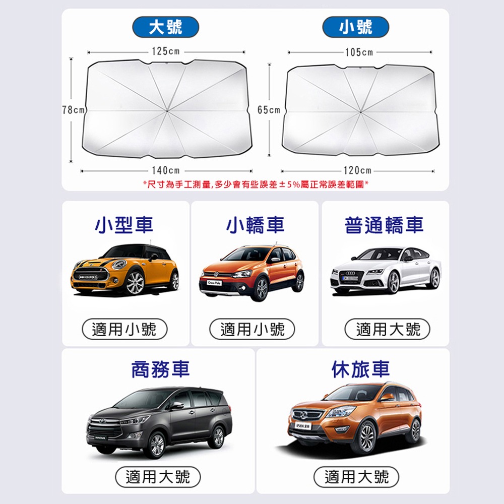 【限時購】汽車鈦銀布隔熱遮陽傘 汽車遮陽傘 鈦銀升級版 車用遮陽 前擋遮陽簾 汽車遮陽簾-細節圖3