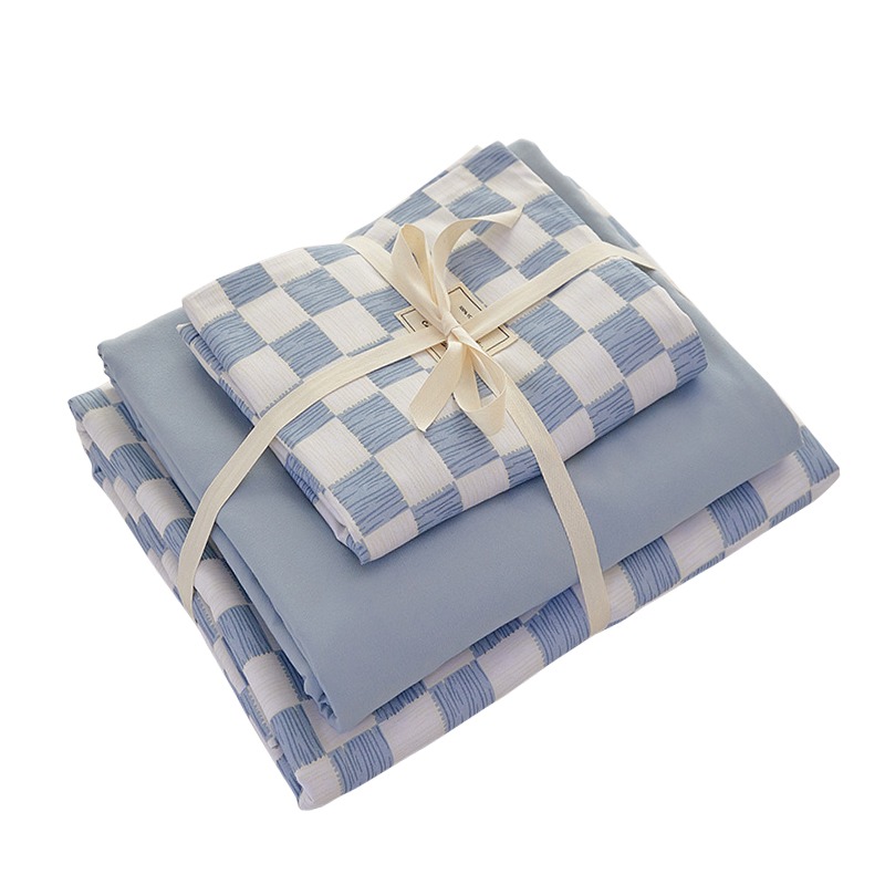 柔軟洛卡棉棋盤格紋床包組 單人 雙人 加大 床包 枕套 被套-規格圖9