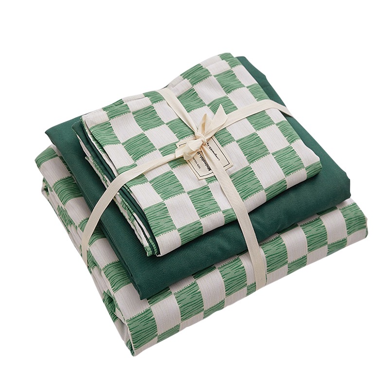 柔軟洛卡棉棋盤格紋床包組 單人 雙人 加大 床包 枕套 被套-規格圖9