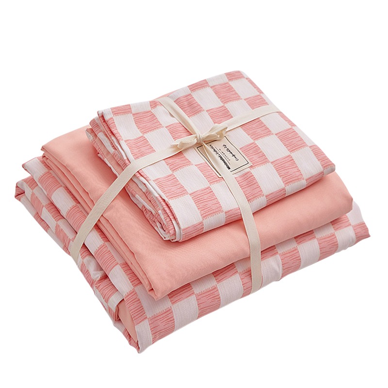 柔軟洛卡棉棋盤格紋床包組 單人 雙人 加大 床包 枕套 被套-規格圖9