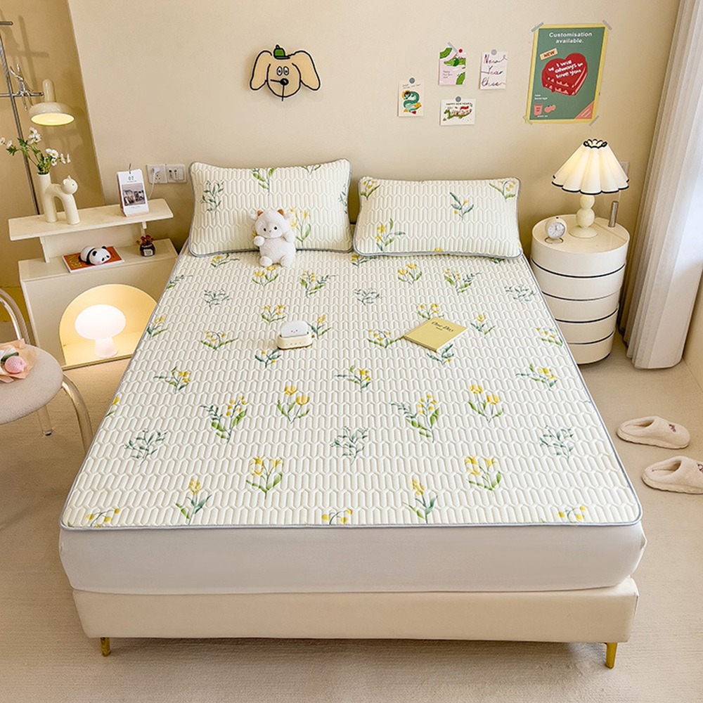 冰絲涼蓆 乳膠涼蓆 可機洗 可折疊 送贈品枕套 涼蓆墊 遊戲墊 空調墊 保潔墊 冰涼墊-規格圖6