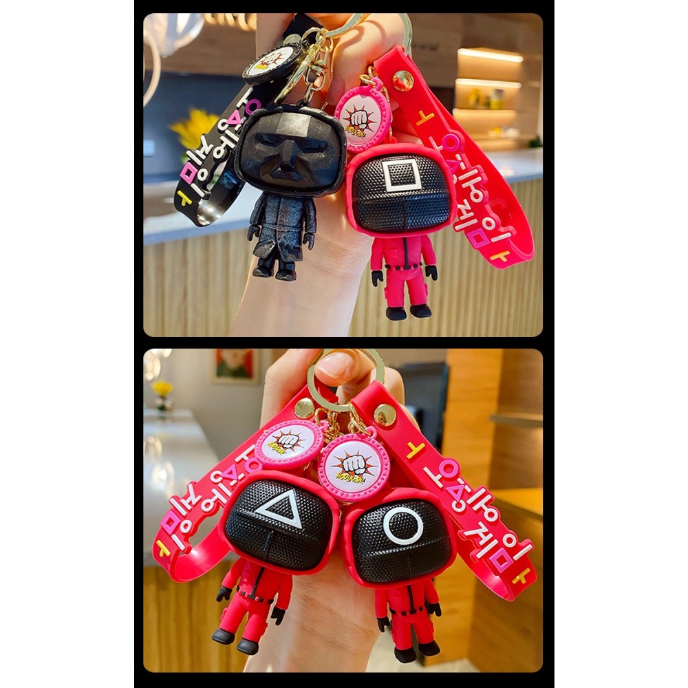 魷魚遊戲鑰匙圈 吊飾 包包掛飾 交換禮物 面具人鑰匙圈 卡通吊飾 包包配飾 公仔-細節圖5