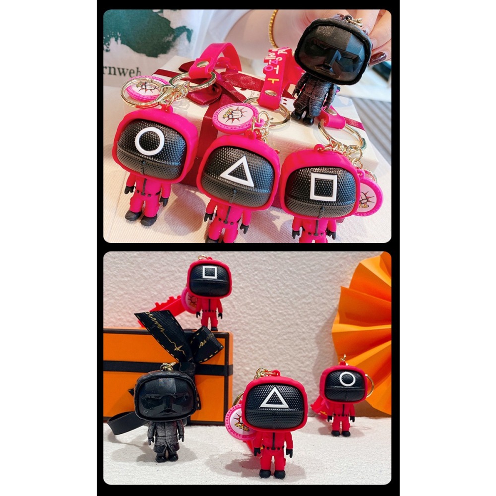 魷魚遊戲鑰匙圈 吊飾 包包掛飾 交換禮物 面具人鑰匙圈 卡通吊飾 包包配飾 公仔-細節圖8