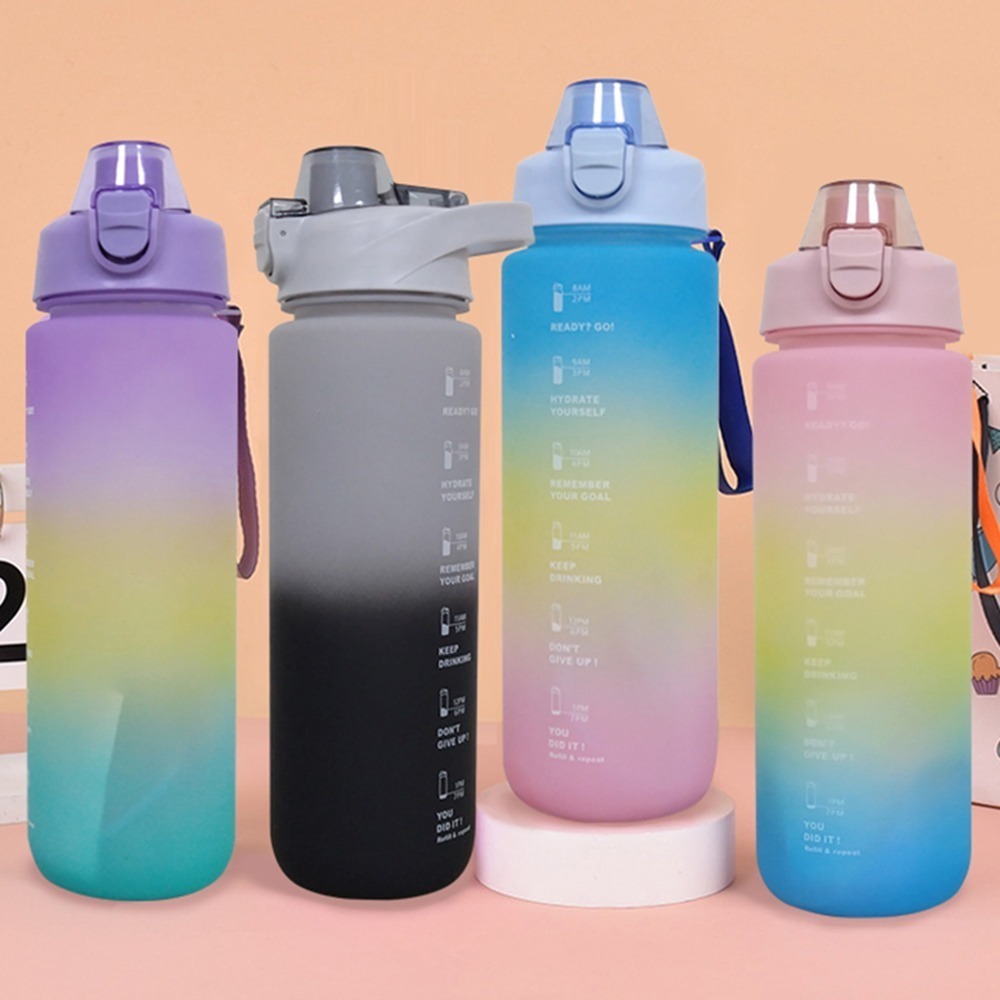 【限時購】手提運動水壺 彈蓋漸層水壺 大容量水壺 多款任選 (水壺 登山水壺 運動水瓶 健身水壺 漸層水壺)-細節圖5