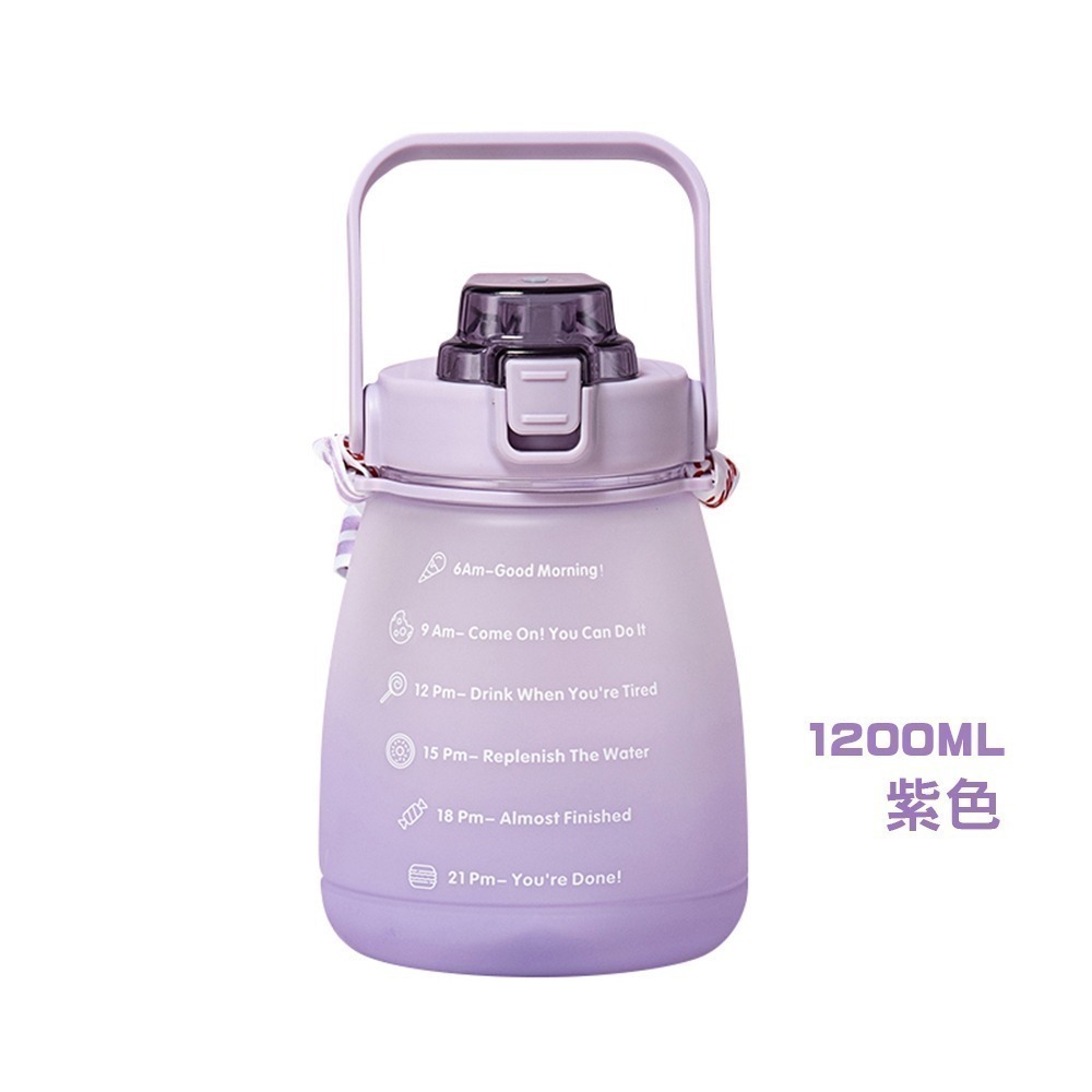 【限時購】手提運動水壺 彈蓋漸層水壺 大容量水壺 多款任選 (水壺 登山水壺 運動水瓶 健身水壺 漸層水壺)-規格圖10