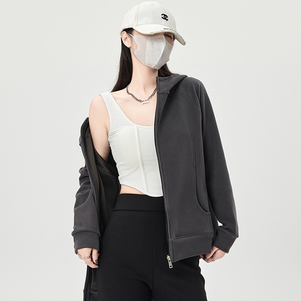 韓系休閒連帽外套 4色(L-2XL) 運動外套 休閒外套 加厚拉鏈外套 衛衣外套 空氣層外套-規格圖6