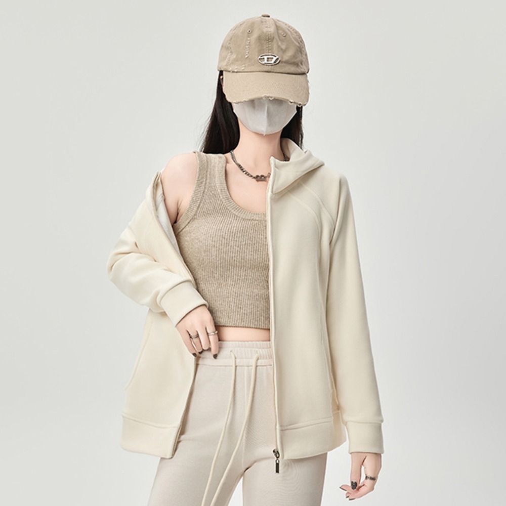 韓系休閒連帽外套 4色(L-2XL) 運動外套 休閒外套 加厚拉鏈外套 衛衣外套 空氣層外套-規格圖6