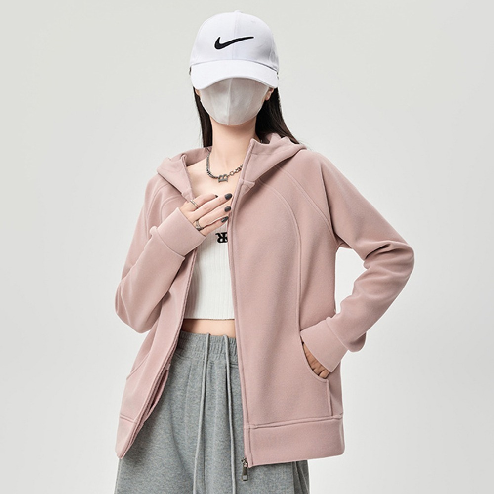 韓系休閒連帽外套 4色(L-2XL) 運動外套 休閒外套 加厚拉鏈外套 衛衣外套 空氣層外套-規格圖6