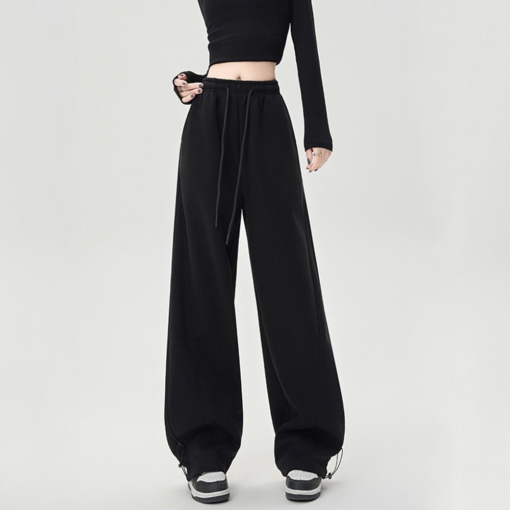 復古寬鬆休閒束帶香蕉褲 6色(S-XL) 束口寬鬆褲 美式運動褲 彎刀褲 抽繩 棉褲 衛褲-規格圖6