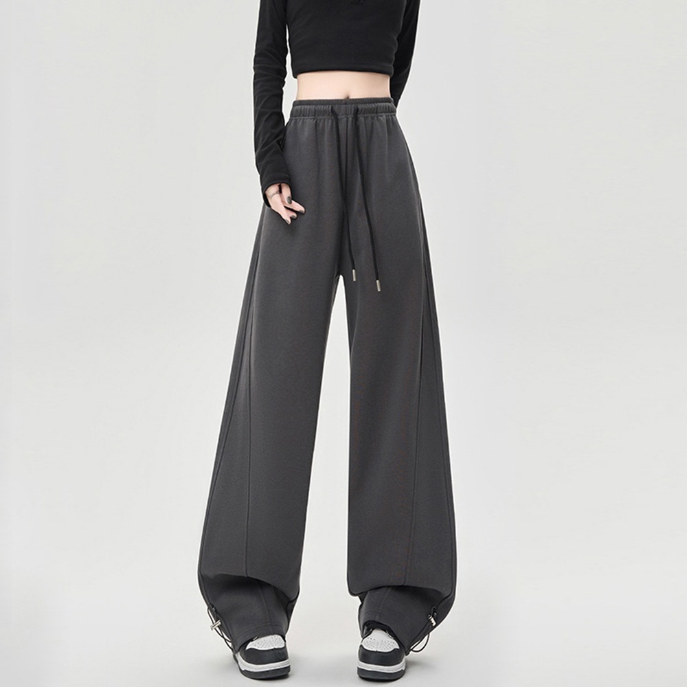 復古寬鬆休閒束帶香蕉褲 6色(S-XL) 束口寬鬆褲 美式運動褲 彎刀褲 抽繩 棉褲 衛褲-規格圖6