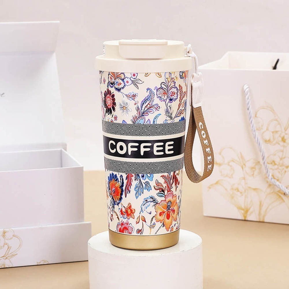 316不鏽鋼雙飲晶瓷咖啡杯500ml (帶茶倉) 鈴蘭咖啡杯 帶提繩水杯 保溫杯 隨行杯-規格圖6