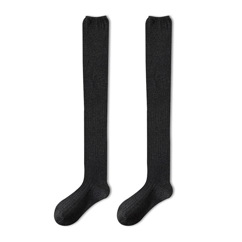 過膝長筒堆堆襪 拼接長筒襪 共5色 薄款過膝襪 拼接襪 素色襪 撞色長筒襪 長靴襪 棉襪-規格圖6