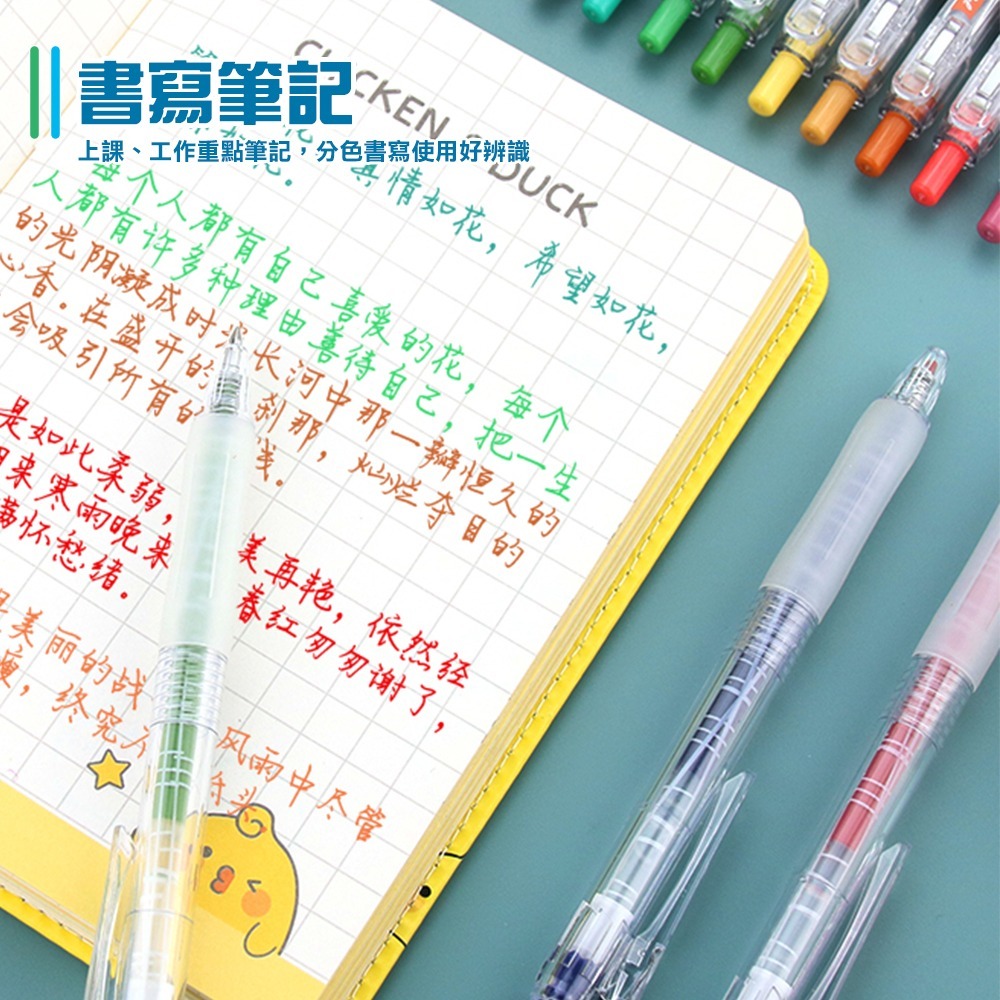 莫蘭迪中性筆 0.5中性筆 9色套組 共4款 漸層色筆 手帳筆 文具 手帳筆 果汁筆-細節圖3