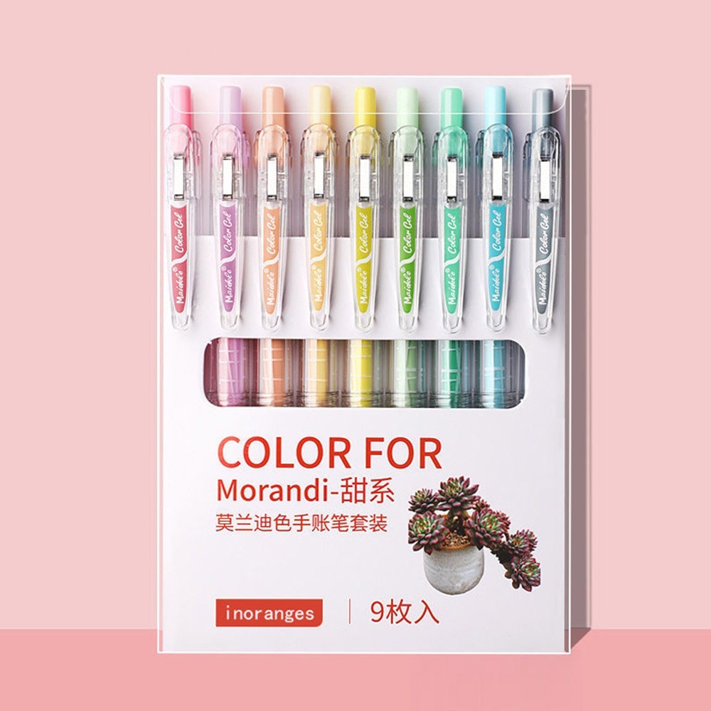 莫蘭迪中性筆 0.5中性筆 9色套組 共4款 漸層色筆 手帳筆 文具 手帳筆 果汁筆-規格圖6