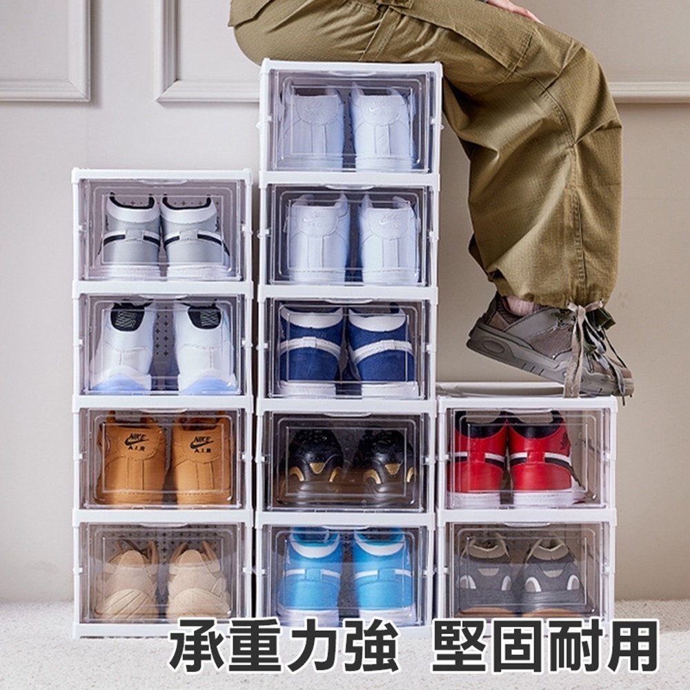 【限時購】免安裝一體式收摺疊收納鞋盒1組3層-細節圖6