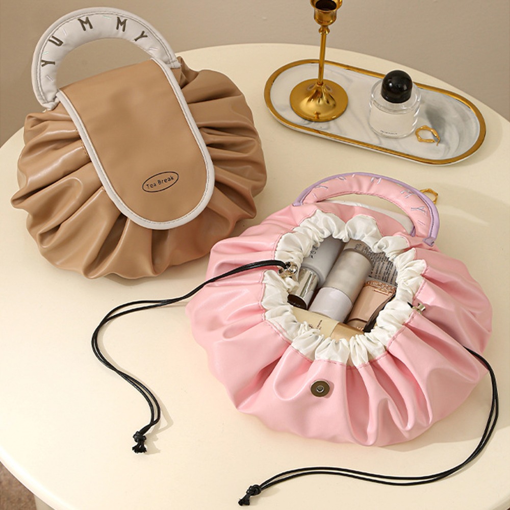 防潑水束口雲朵收納化妝包 3色可選 旅行收納包 梳妝包 萬用收納包-細節圖2