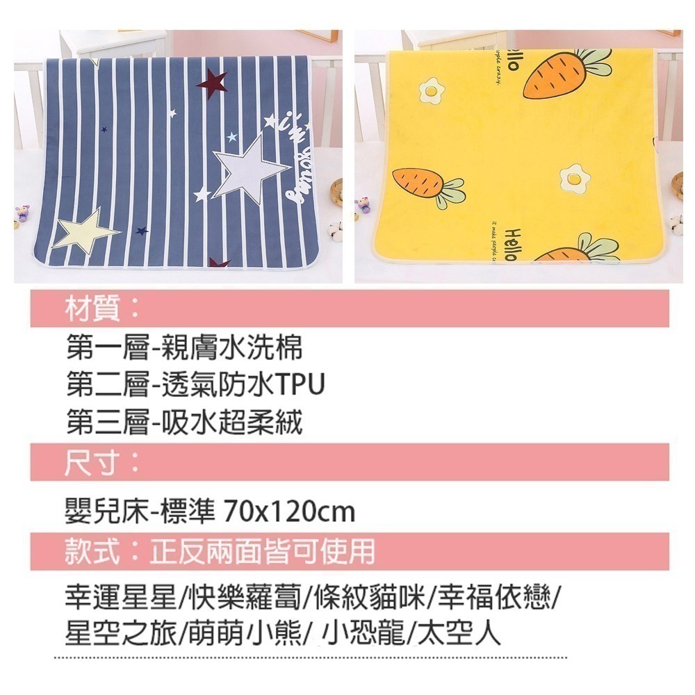 【限時購】嬰兒尿墊 三層防水隔尿保潔墊70X120cm (8件組)-細節圖4