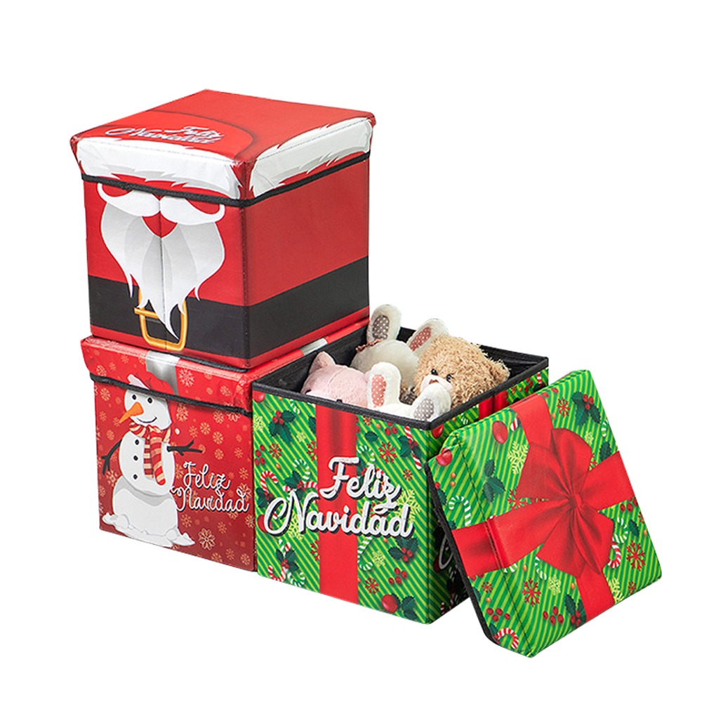 【7-ELEVEN門市團購】多用途摺疊收納椅-聖誕老人款 2入組 收納凳 收納箱 交換禮物-細節圖2