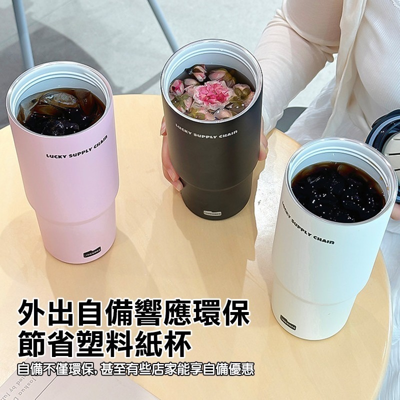 【限時購】700ml手提冰霸杯保溫杯 車載保溫杯 咖啡隨行杯 陶瓷塗層-細節圖3