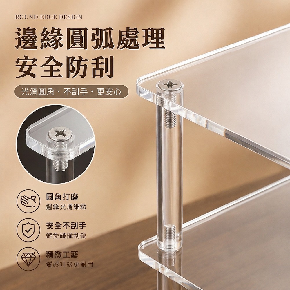 壓克力展示架 二層/三層 公仔展示架 陳列架 階梯展示架 作品展示架 透明展示架 陳列展示架 桌上展示架-細節圖5