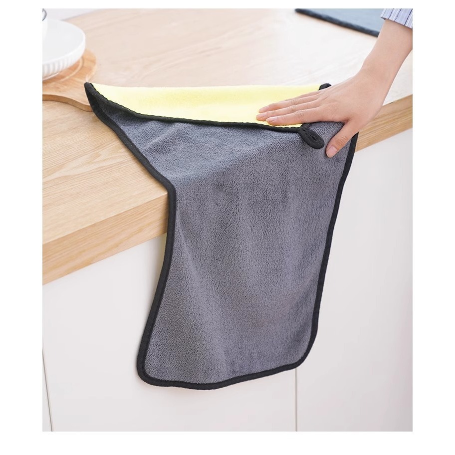 洗車毛巾雙面珊瑚絨擦車布雙色吸水加厚不傷車漆不掉毛擦玻璃抹布-細節圖10