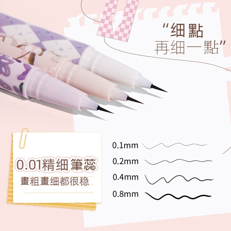 沃霸💞 NOVO 線液筆 雙瞳剪水 極細眼線液筆 防水 防汗 不暈染 眼線液筆 臥蠶眼線筆 易上妝 彩妝-細節圖3