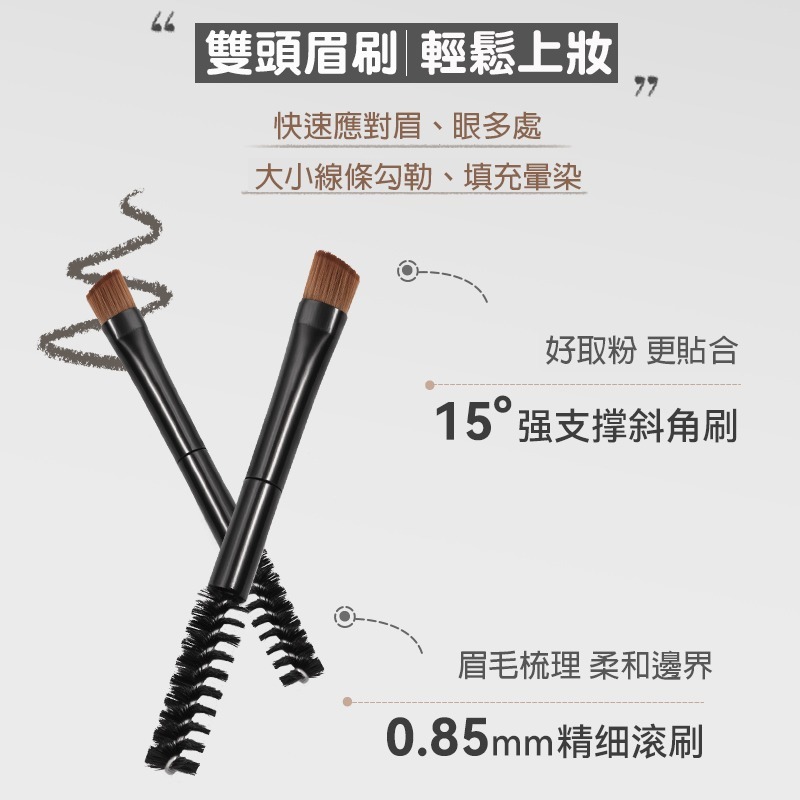 沃霸💞 novo霧色塑型三色眉粉  防水防汗 初學者眉筆 修容盤鼻影粉 持久不暈染 易上色-細節圖4