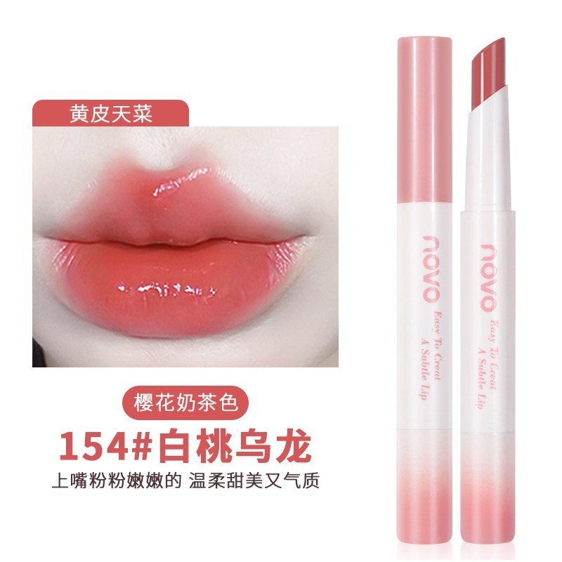 沃霸💞 NOVO 魅色透潤水光口紅 不掉色不沾杯口紅 素顏口紅 淡色口紅 脣膏 顯白口紅 滋潤保溼 防水 持久口紅脣蜜-規格圖9