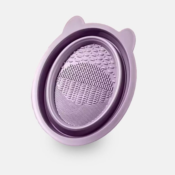 沃霸💞矽膠洗刷墊 洗刷墊 刷具清潔 洗刷器 摺疊洗刷碗 粉撲清潔 美妝蛋清潔 化妝刷清潔用 美妝工具清潔 刷子清潔碗-規格圖9