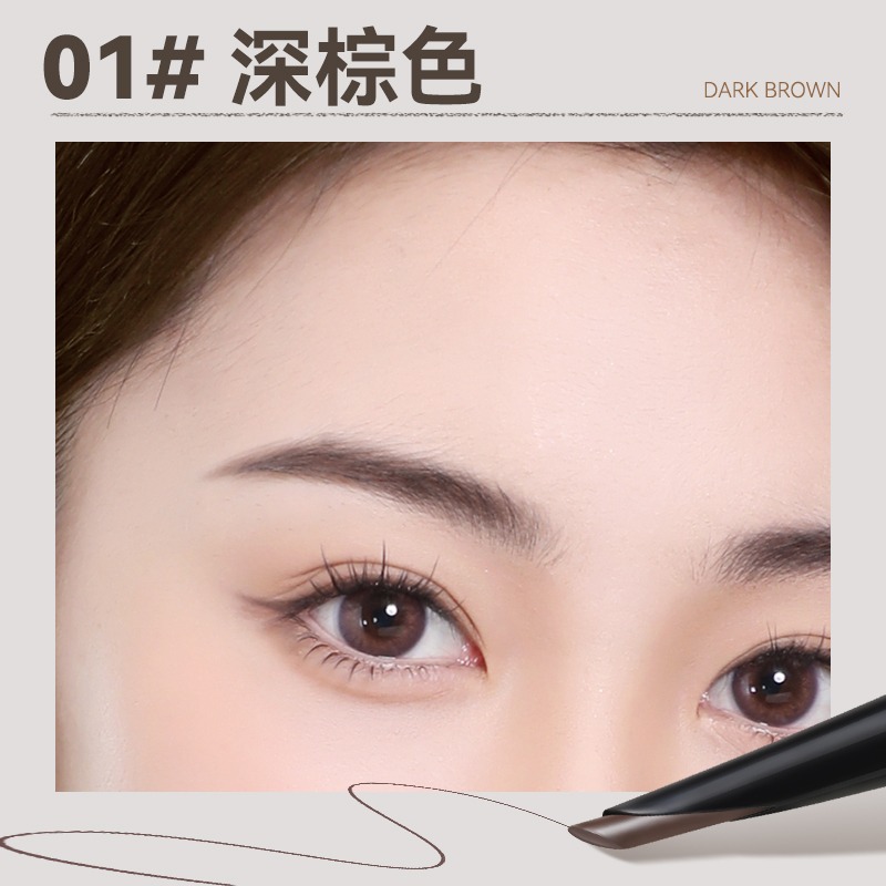 Novo眉筆刀鋒刻畫眉筆 二合一眉筆眉刷 極細 防水 不暈染 持久不脫色 超細頭  新手平價 旋轉刷頭眉筆 旋轉眉筆-規格圖9