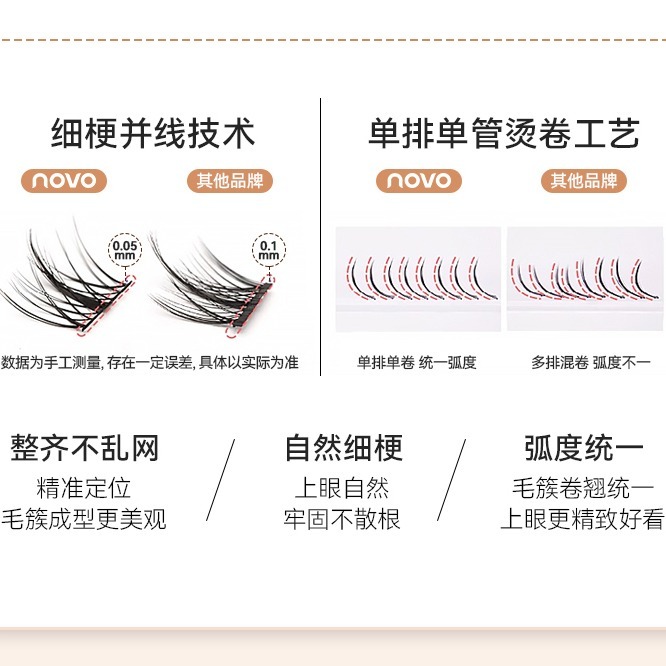 沃霸💞novo 9168輕羽無膠小薄片假睫毛-細節圖8