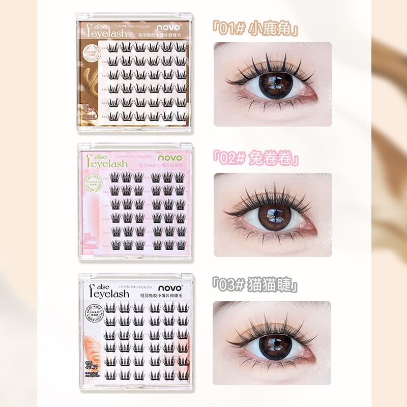 沃霸💞novo 9168輕羽無膠小薄片假睫毛-細節圖9