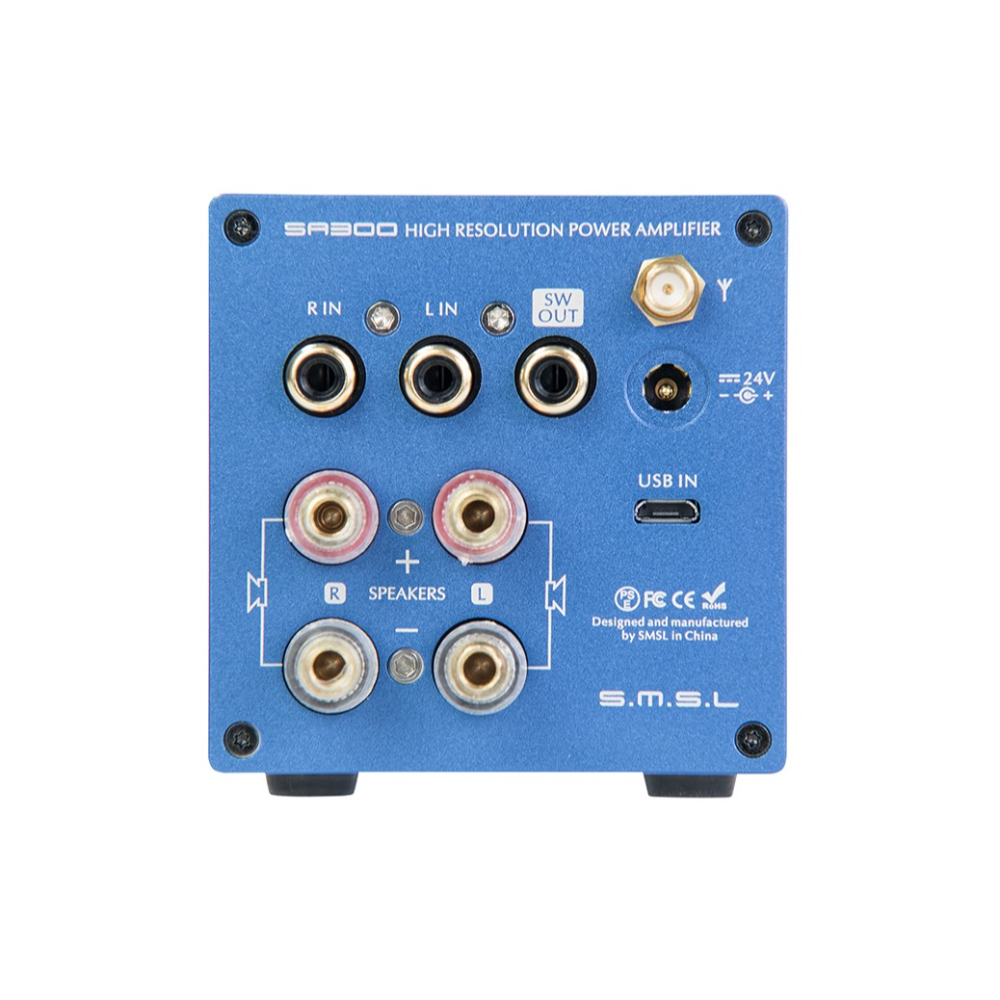 SMSL SA300 藍芽擴大機 藍芽5.0+AUX+USB 低音輸出 可調高低音 帶搖控 支援384-細節圖2