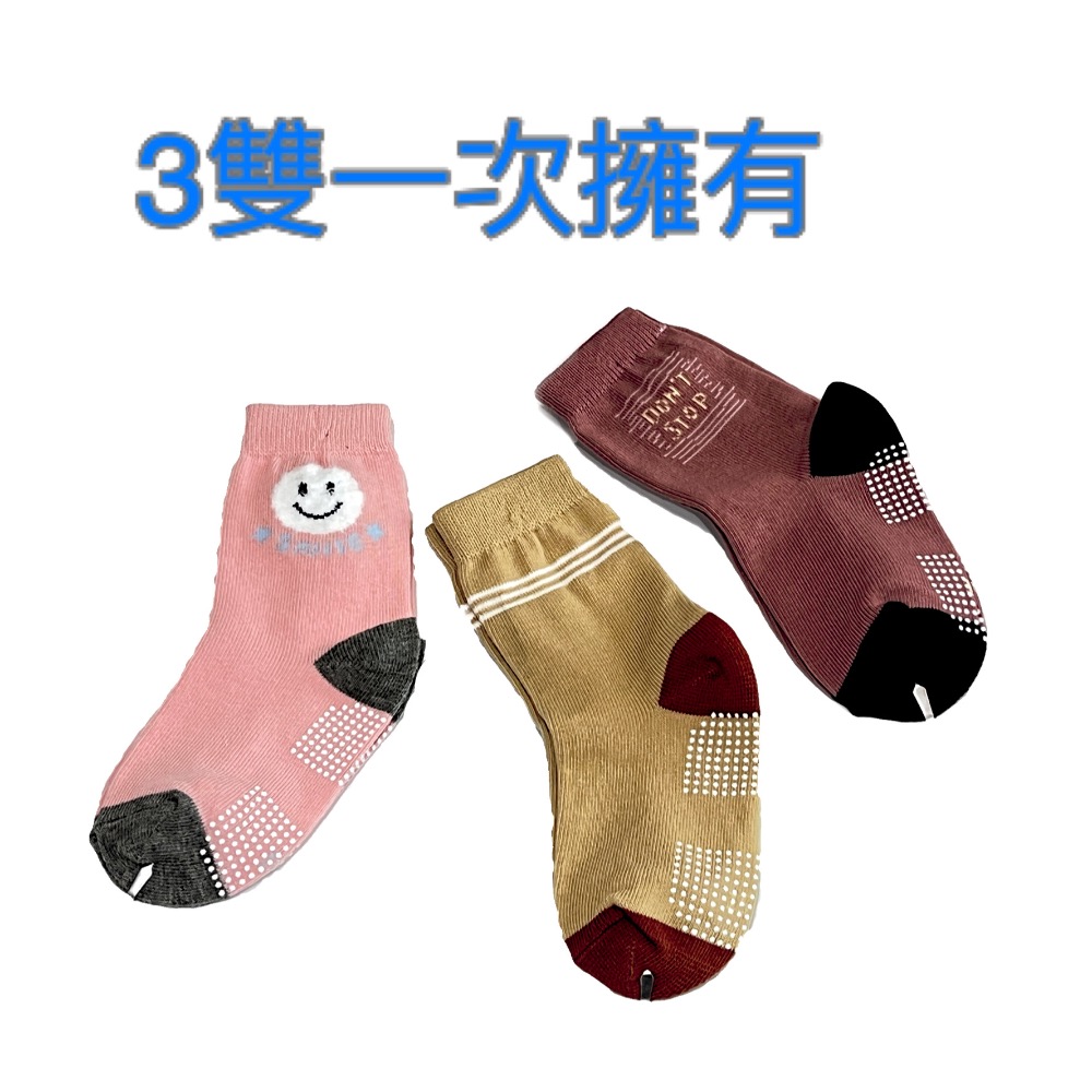 台灣製造 3雙入 止滑女童棉襪 3-6歲 16-19cm-細節圖5