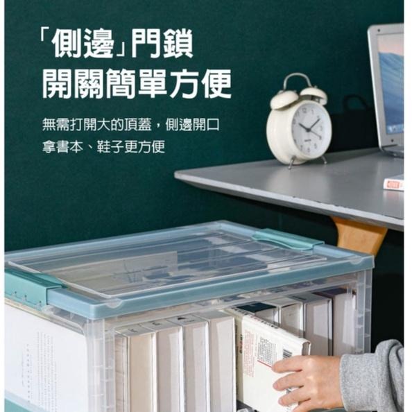 現貨快出【SGT】折疊收納箱 22L 三開門摺疊收納箱 滑輪整理箱 置物箱 衣服收納盒 衣櫃收納盒 折疊收納盒-細節圖4