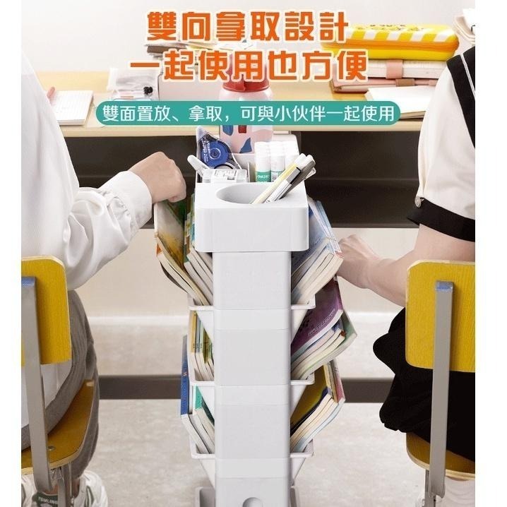 移動書架 收納推車 五層滑輪置物架 桌邊置物架 收納櫃 書桌收納置物架 書本收納置物架-細節圖8