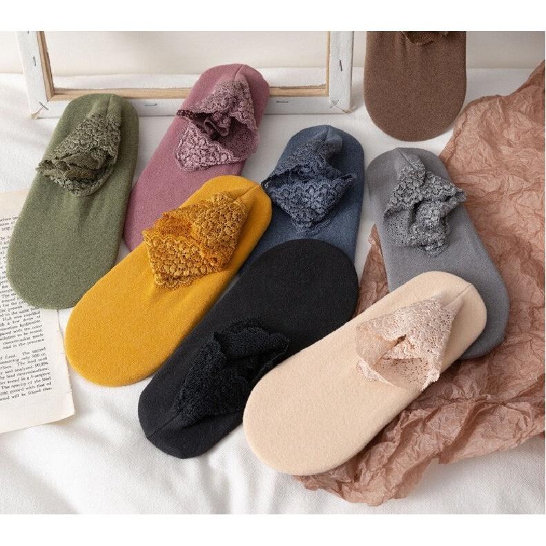 現貨快出【SGT】日韓蕾絲防滑保暖隱形襪 短襪 踝襪 蕾絲襪 保暖襪-細節圖2