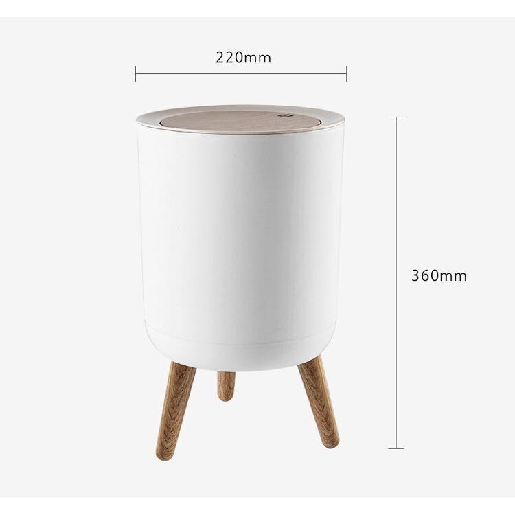 現貨快出【SGT】木紋高腳按壓垃圾桶-7L 彈蓋垃圾桶 垃圾桶 桌面收納桶 桌面垃圾桶-細節圖9