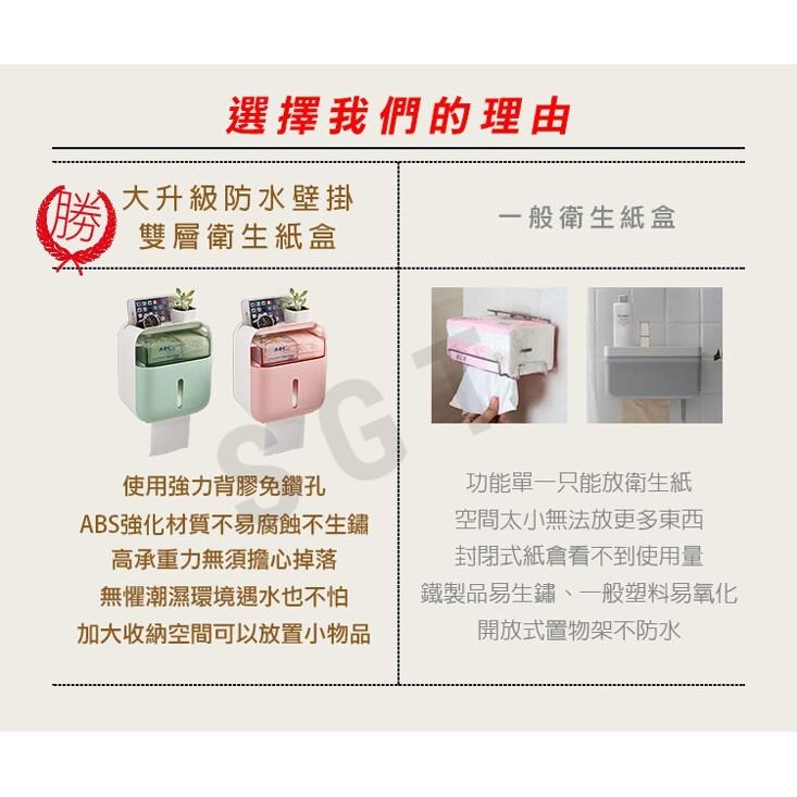 現貨快出【SGT】升級防水壁掛雙層衛生紙盒/面紙盒(贈無痕貼*2) 壁掛面紙盒-細節圖8