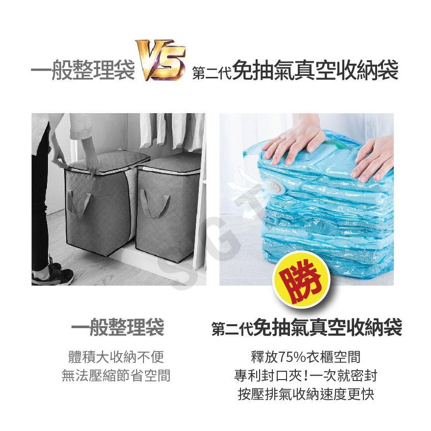 現貨快出【SGT】第二代免抽氣壓縮袋 衣服棉被收納袋 免抽氣真空收納袋 衣物真空收納 立體真空壓縮袋 換季收納袋-細節圖9