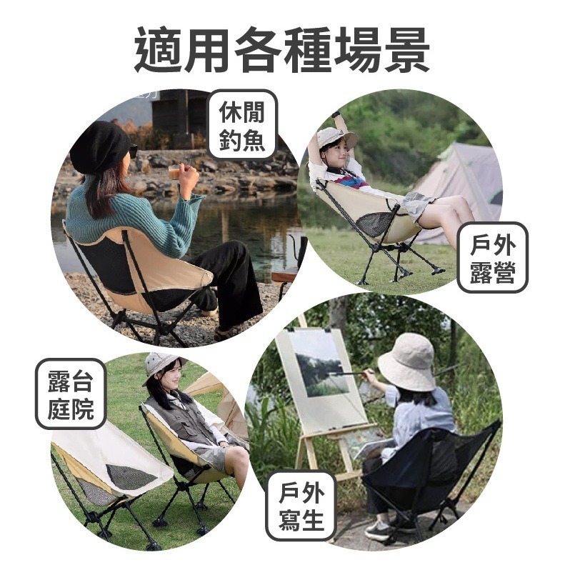 現貨快出【SGT】 露營椅 升級蛙腳月亮椅 高背折疊椅 摺疊椅 休閒椅 釣魚椅 野營椅 登山椅 露營 低背折疊椅-細節圖5