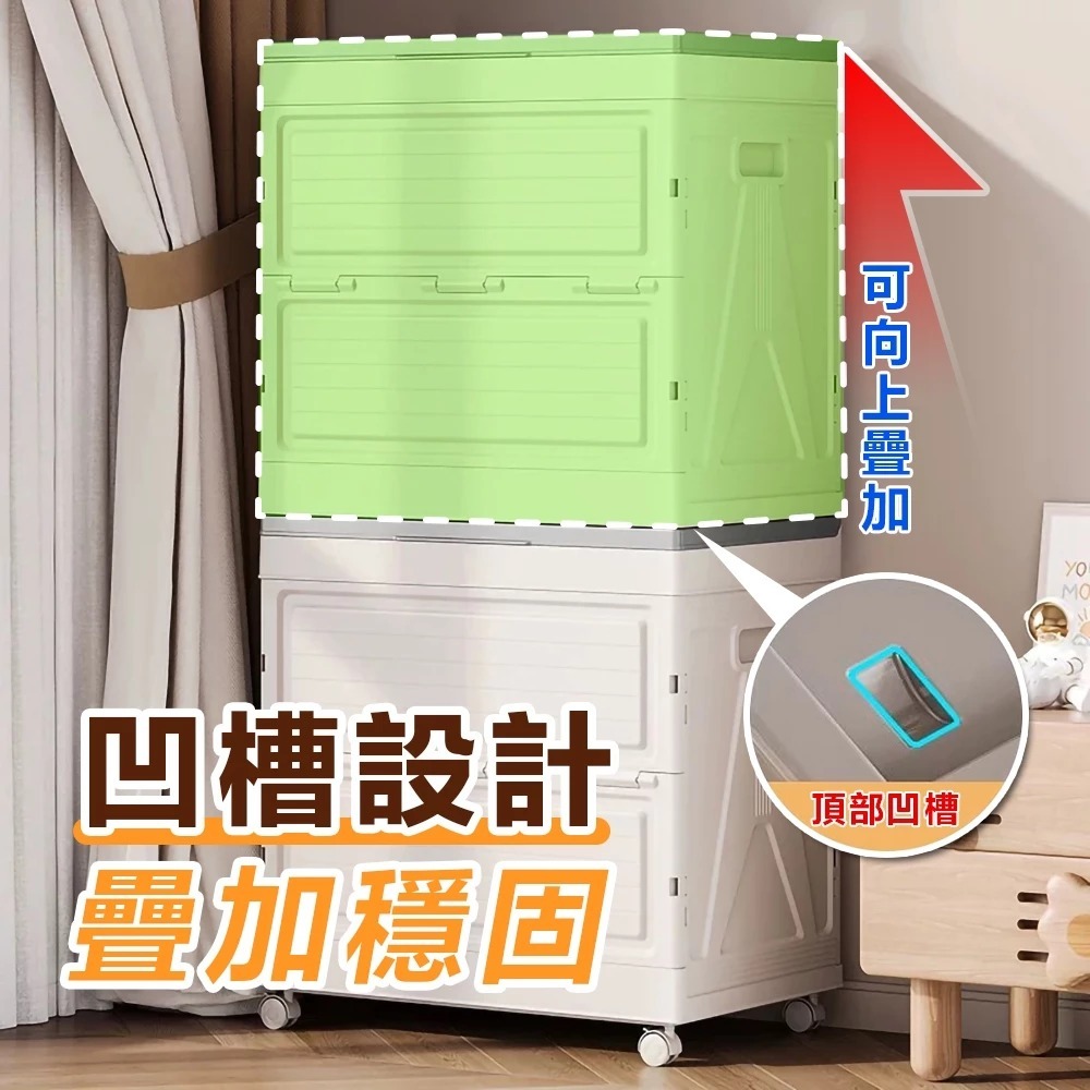 現貨快出【SGT】130L大容量 折疊收納箱 翻蓋附輪收納箱 收納櫃 棉被收納箱 玩具收納箱 棉被收納櫃-細節圖4